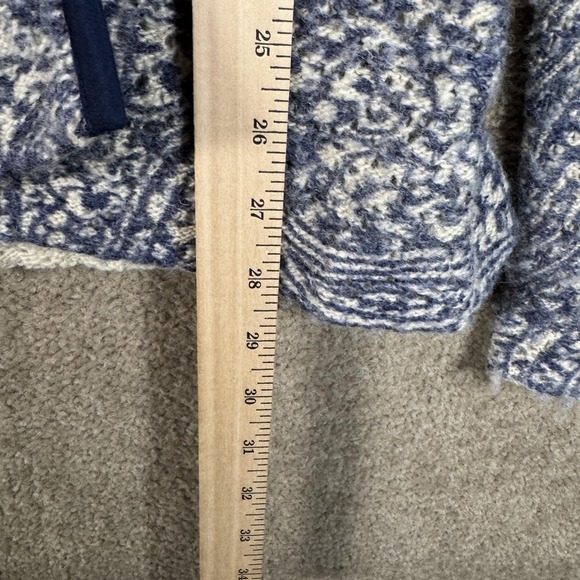 Angel Of The North Jacket Womens XS Blue White Wool Linen Paisley Blazer Knit - Picture 5 of 10